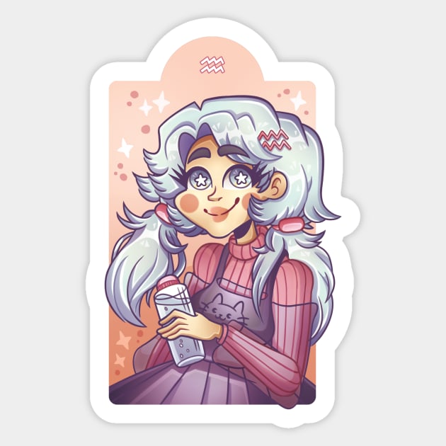 Aquarius - Zodiac Girls Sticker by Elliecupcakes